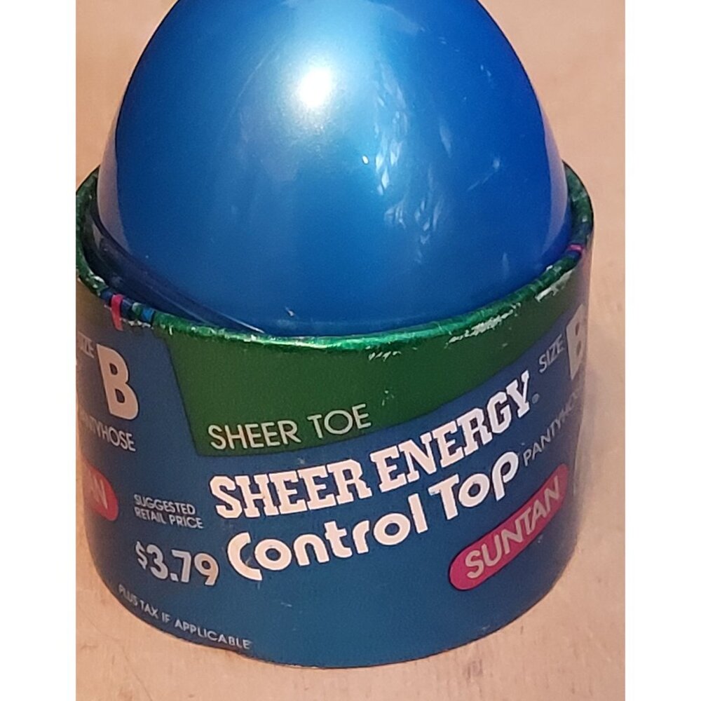 Vintage 1980s L'eggs Control Top Sheer Energy Suntan Size B Plastic Egg